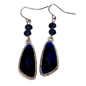 Blue Silver Dangle Earrings